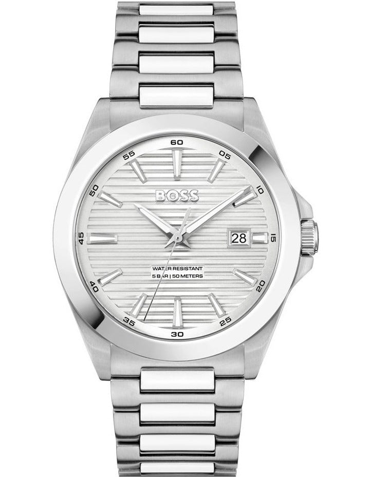 Strike Stainless Steel Dial 1514176 Watch in Silver/White