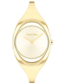 Elation Ionic Plated Thin Steel Champagne Dial Women's Watch in Gold