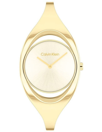 Elation Ionic Plated Thin Steel Champagne Dial Women's Watch in Gold