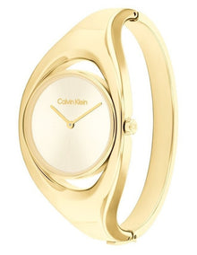 Elation Ionic Plated Thin Steel Champagne Dial Women's Watch in Gold