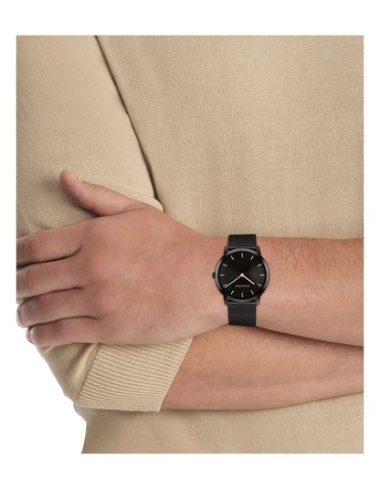 Exceptional Ionic Plated Steel Dial Watch in Black