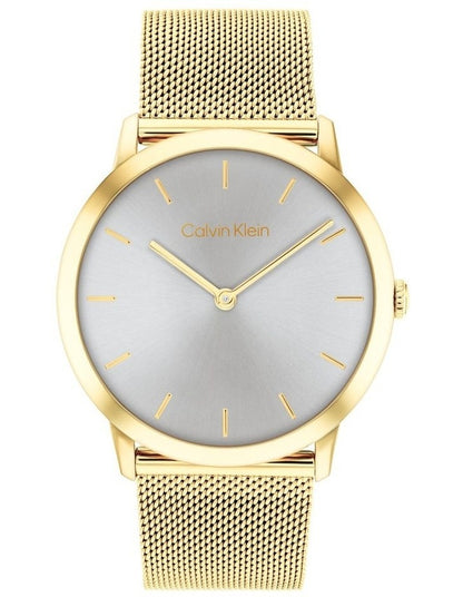 Exceptional Ionic Plated Thin Gold Steel Dial Unisex Watch in Grey