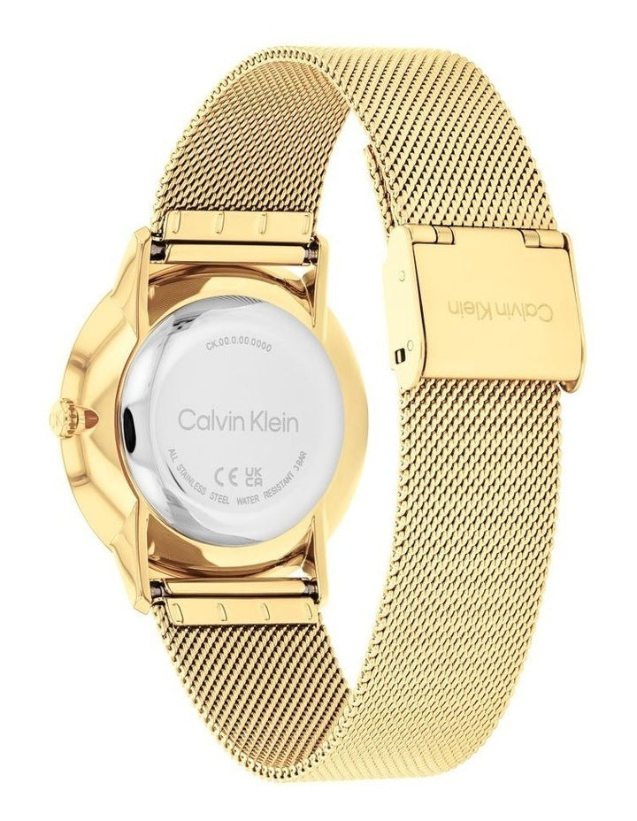 Exceptional Ionic Plated Thin Gold Steel Dial Unisex Watch in Grey