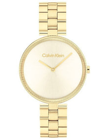 Gleam Ionic Plated Thin Gold Steel Dial Women's Watch in Light Champagne