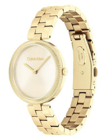 Gleam Ionic Plated Thin Gold Steel Dial Women's Watch in Light Champagne