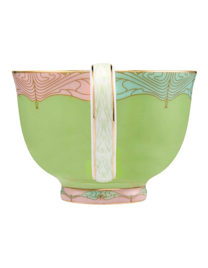 Wicked Pink Goes Good With Green Demi Cup & Saucer 85ml Set of 2 Elphaba Gift Boxed