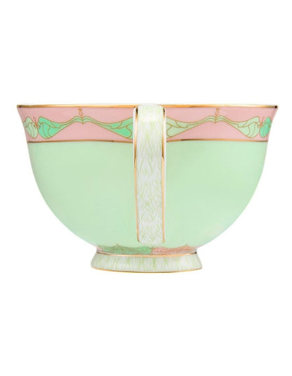 Wicked Pink Goes Good With Green Footed Cup & Saucer 200ml Elphaba Gift Boxed