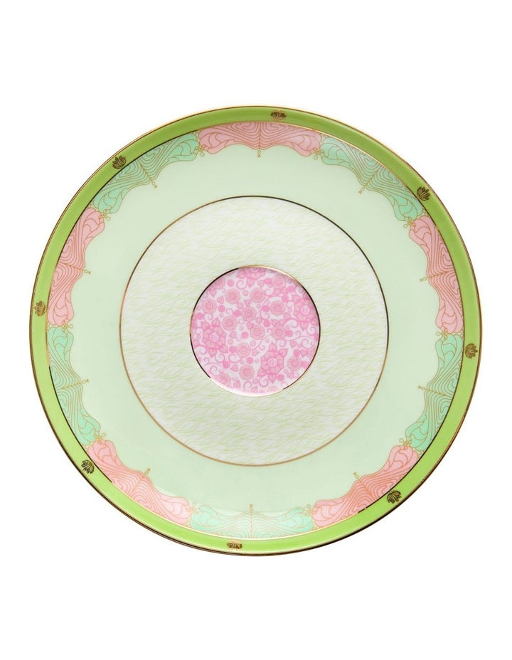 Wicked Pink Goes Good With Green Footed Cup & Saucer 200ml Elphaba Gift Boxed