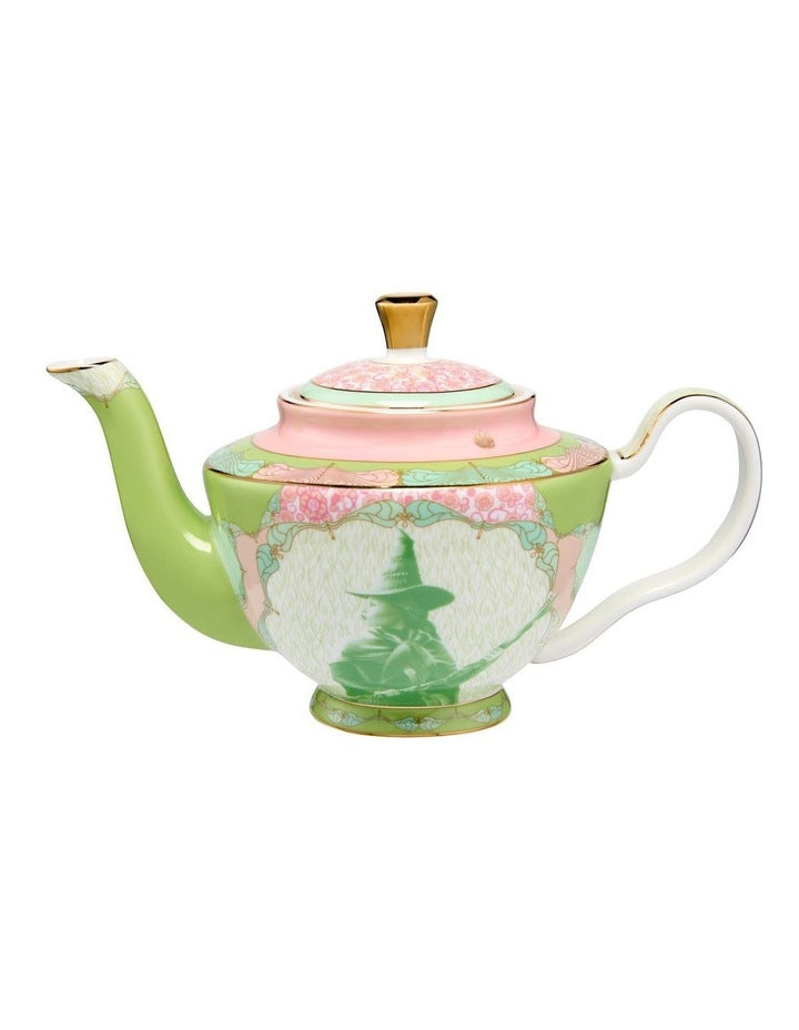 Wicked Pink Goes Good With Green Teapot With Infuser 500ml Elphaba Gift Boxed