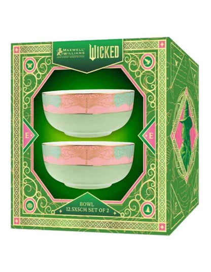 Wicked Pink Goes Good With Green Bowl 12.5x5cm Set of 2 Elphaba Gift Boxed