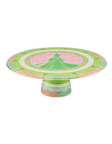 Wicked Pink Goes Good With Green Footed Cake Stand 28cm Elphaba Gift Boxed