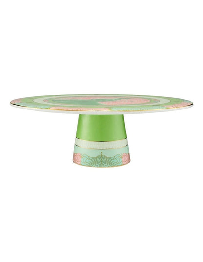Wicked Pink Goes Good With Green Footed Cake Stand 28cm Elphaba Gift Boxed