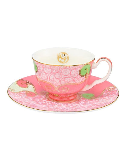 Wicked Pink Goes Good With Green Demi Cup & Saucer 85ml Set of 2 Glinda Gift Boxed