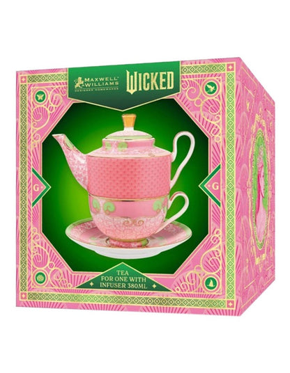 Wicked Pink Goes Good With Green Tea for One With Infuser 380ml Glinda Gift Boxed