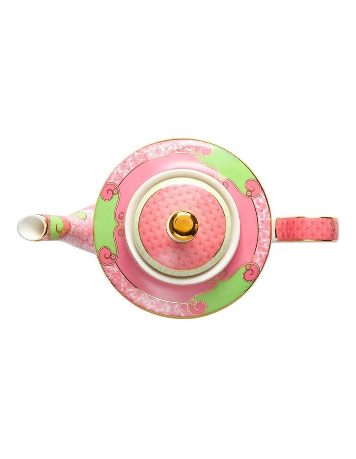 Wicked Pink Goes Good With Green Teapot With Infuser 500ml Glinda Gift Boxed