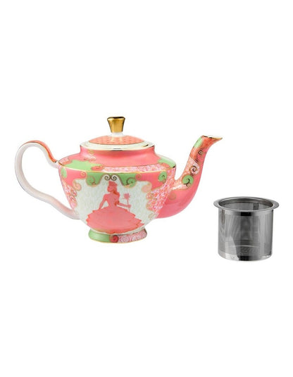 Wicked Pink Goes Good With Green Teapot With Infuser 500ml Glinda Gift Boxed