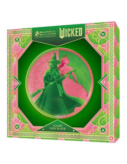Wicked Magical Coupe Side Plate 19cm Pink & Green Forever Gift Boxed