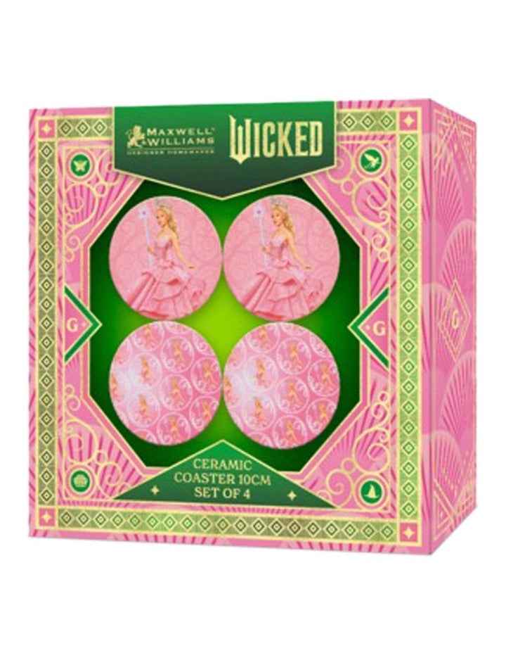 Wicked Magical Ceramic Coaster 10cm Set of 4 Glinda Gift Boxed in Pink