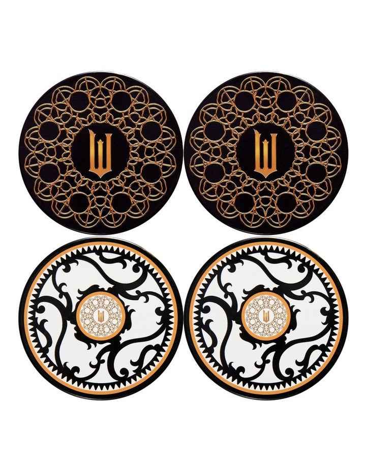 Wicked Magical Ceramic Coaster 10cm Set of 4 Welcome To Oz Gift Boxed in Black