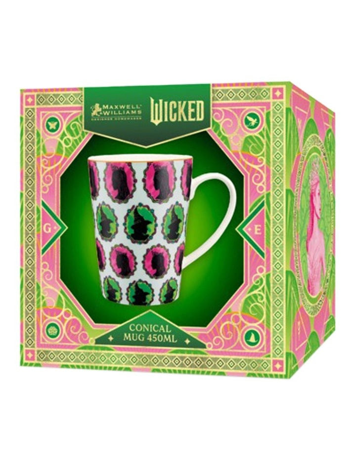 Wicked Magical Conical Mug 450ml Elphaba & Glinda Icons Gift Boxed in Pink/Green