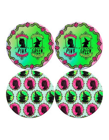 Wicked Magical Ceramic Coaster 10cm Set of 4 Positively Perfect Gift Boxed in Pink