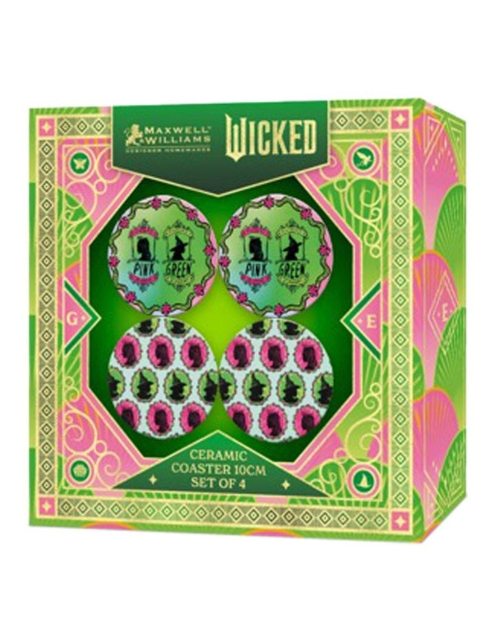 Wicked Magical Ceramic Coaster 10cm Set of 4 Positively Perfect Gift Boxed in Pink