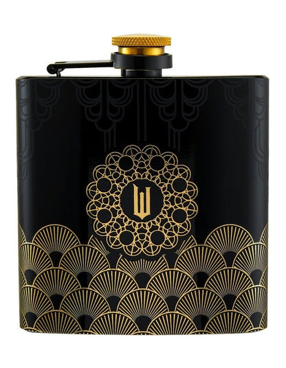 Wicked Wizard's Palace Hip Flask Set 4 Pieces Gift Boxed in Black