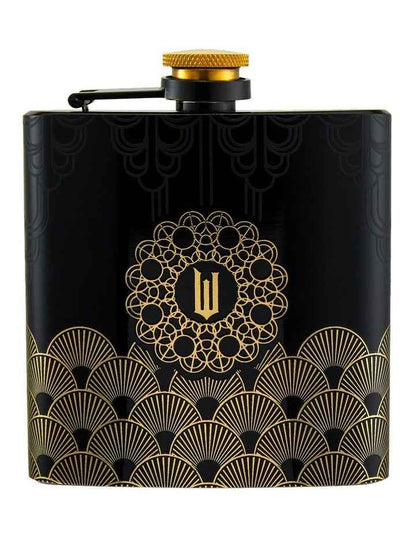 Wicked Wizard's Palace Hip Flask Set 4 Pieces Gift Boxed in Black