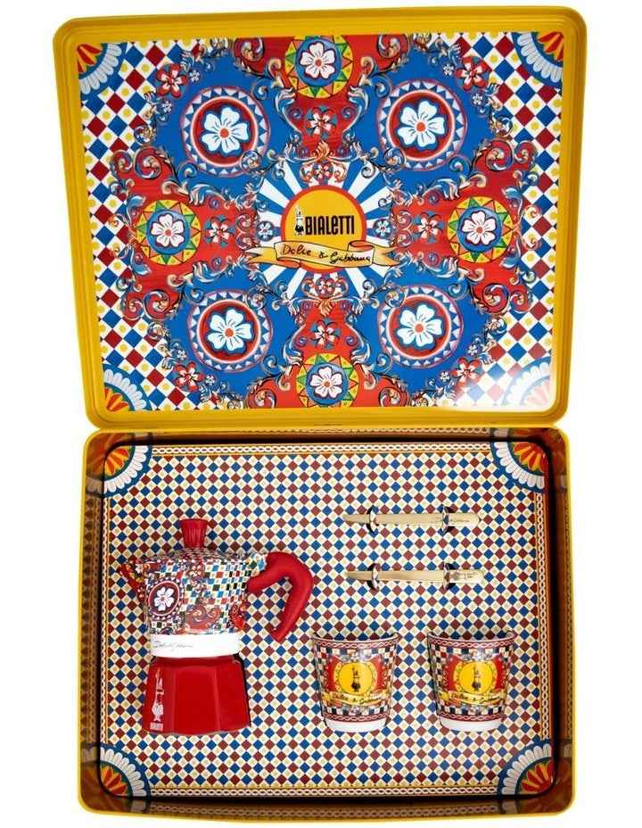 Bialetti Dolce & Gabbana Moka 2 Cup Espresso Maker and Coffee Cups Gift Set