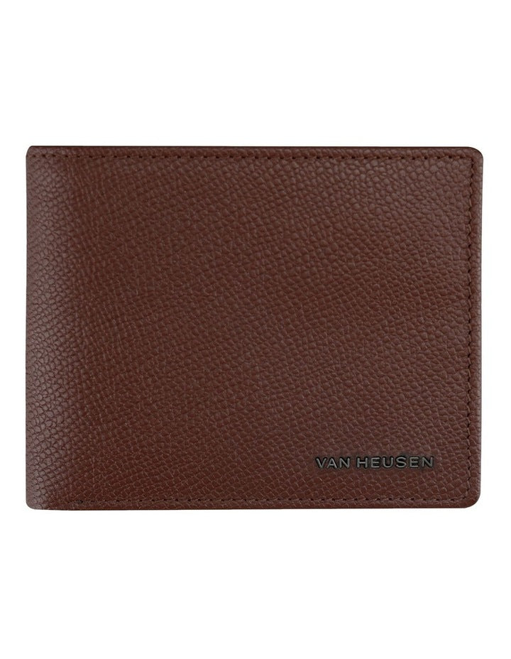 Tri-Fold Wallet with Coin Purse in Dark Tan