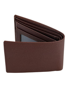 Tri-Fold Wallet with Coin Purse in Dark Tan