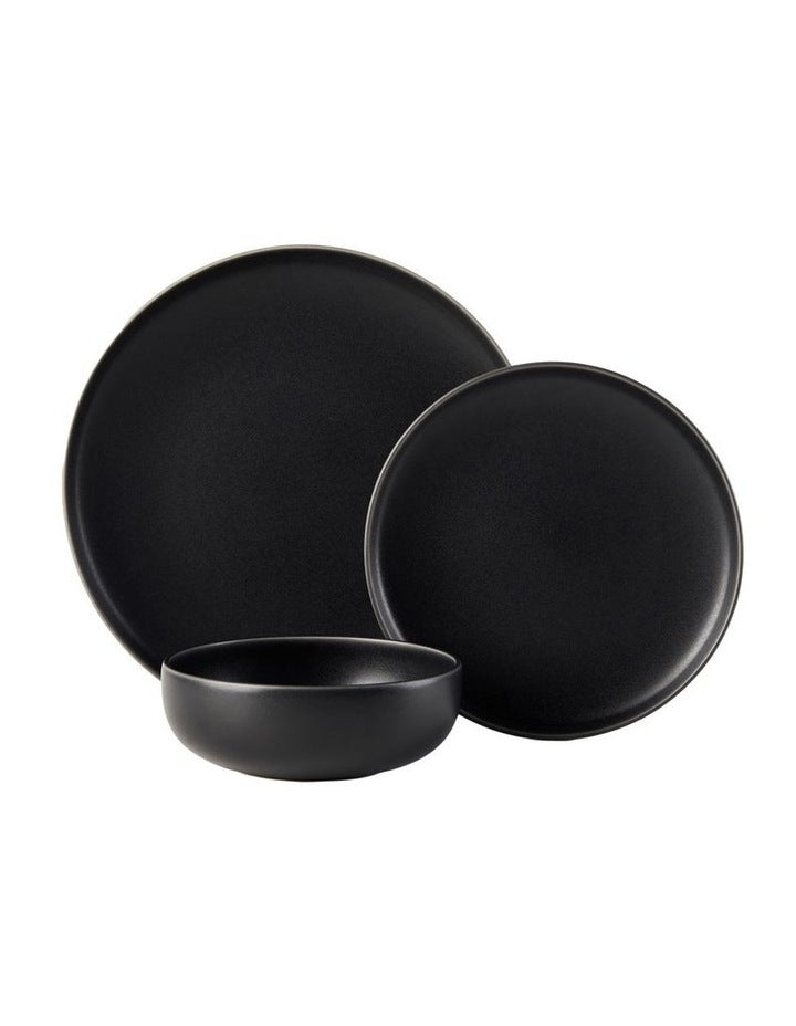 Mikkie 12 Piece Dinner Set in Black
