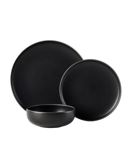 Mikkie 12 Piece Dinner Set in Black