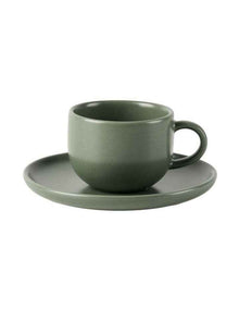 Mikkie Espresso Cup and Saucer in Green