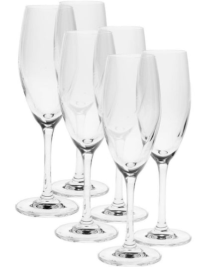 Frankie Champagne Flute Set 6 Piece in Clear