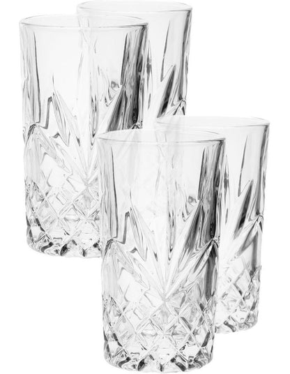 Jonnie High Ball Glass Set of 4 in Traditional Clear