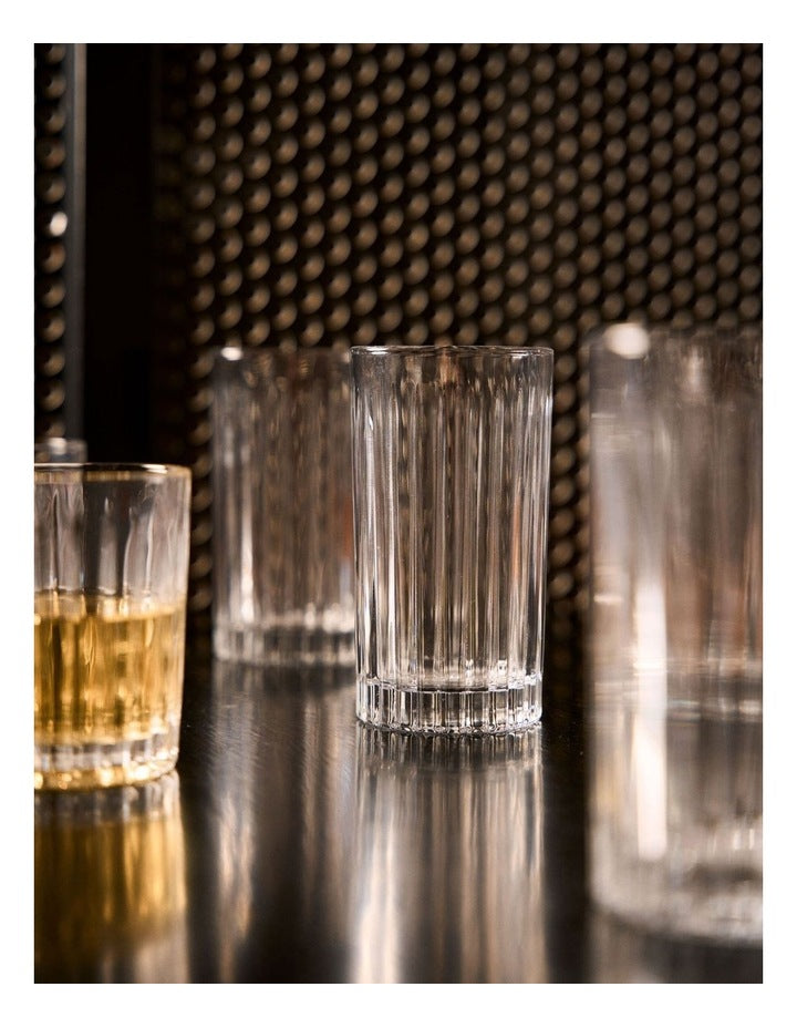 Jonnie High Ball Glass Set Of 4 in Linear Clear