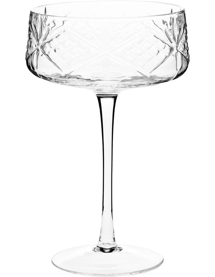 Jonnie Coupe Glass Set Of 4 in Traditional Clear