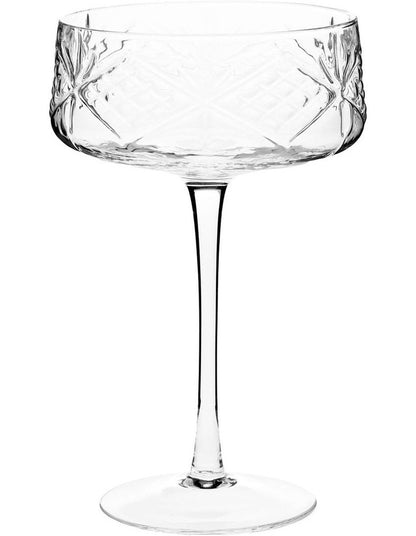 Jonnie Coupe Glass Set Of 4 in Traditional Clear