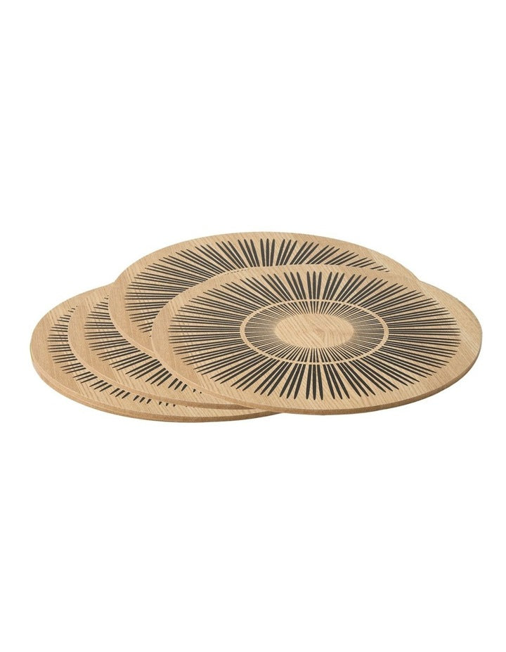Kimmie Round Placemats Pack of 4 in Black