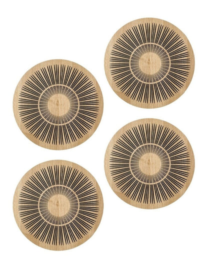 Kimmie Round Placemats Pack of 4 in Black