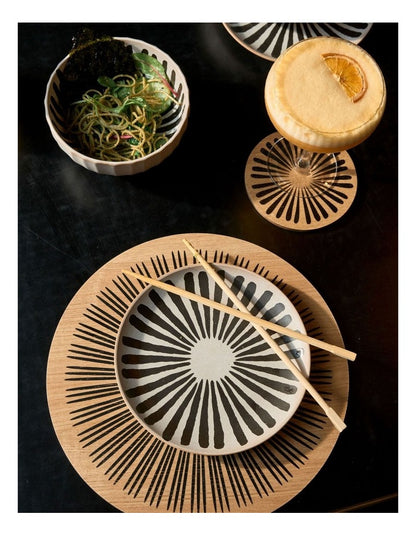 Kimmie Round Placemats Pack of 4 in Black