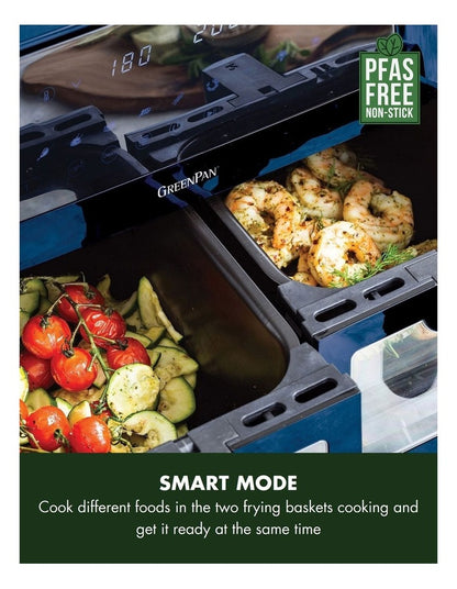 Bistro XXL Dual Zone Air Fryer in Oxford Blue PFAS-free ceramic non-stick