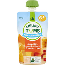 Woolworths Smiling Tums Pumpkin, Sweet Potato & Sweetcorn 6+ Months 120g