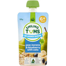 Woolworths Smiling Tums Pear, Banana & Blueberry With Oats 6+ Months 120g