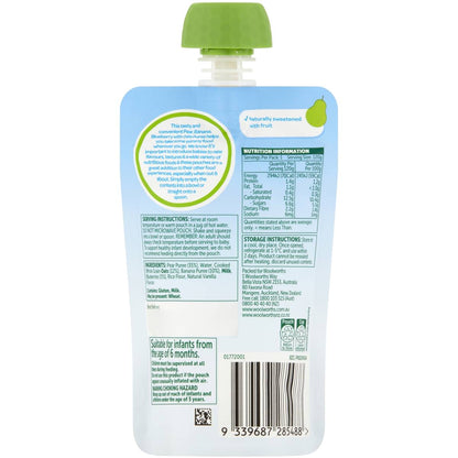 Woolworths Smiling Tums Pear, Banana & Blueberry With Oats 6+ Months 120g