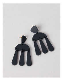 Multi Shapes Drop Earring in Navy
