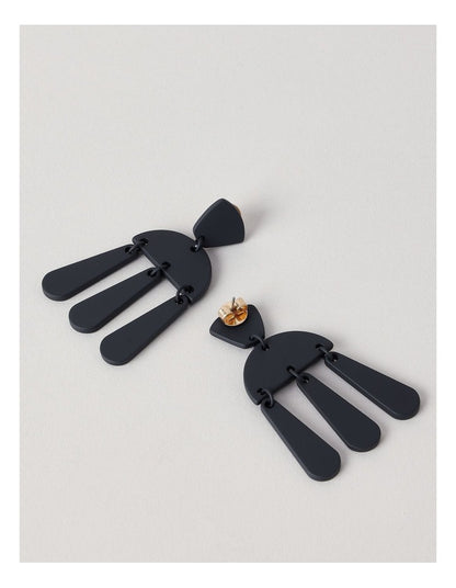 Multi Shapes Drop Earring in Navy