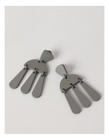 Multi Shapes Drop Earring in Grey
