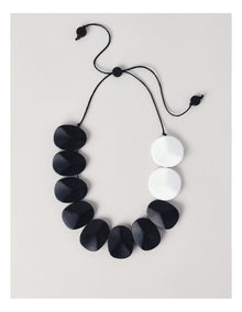 Wood Statement Black Necklace in Black